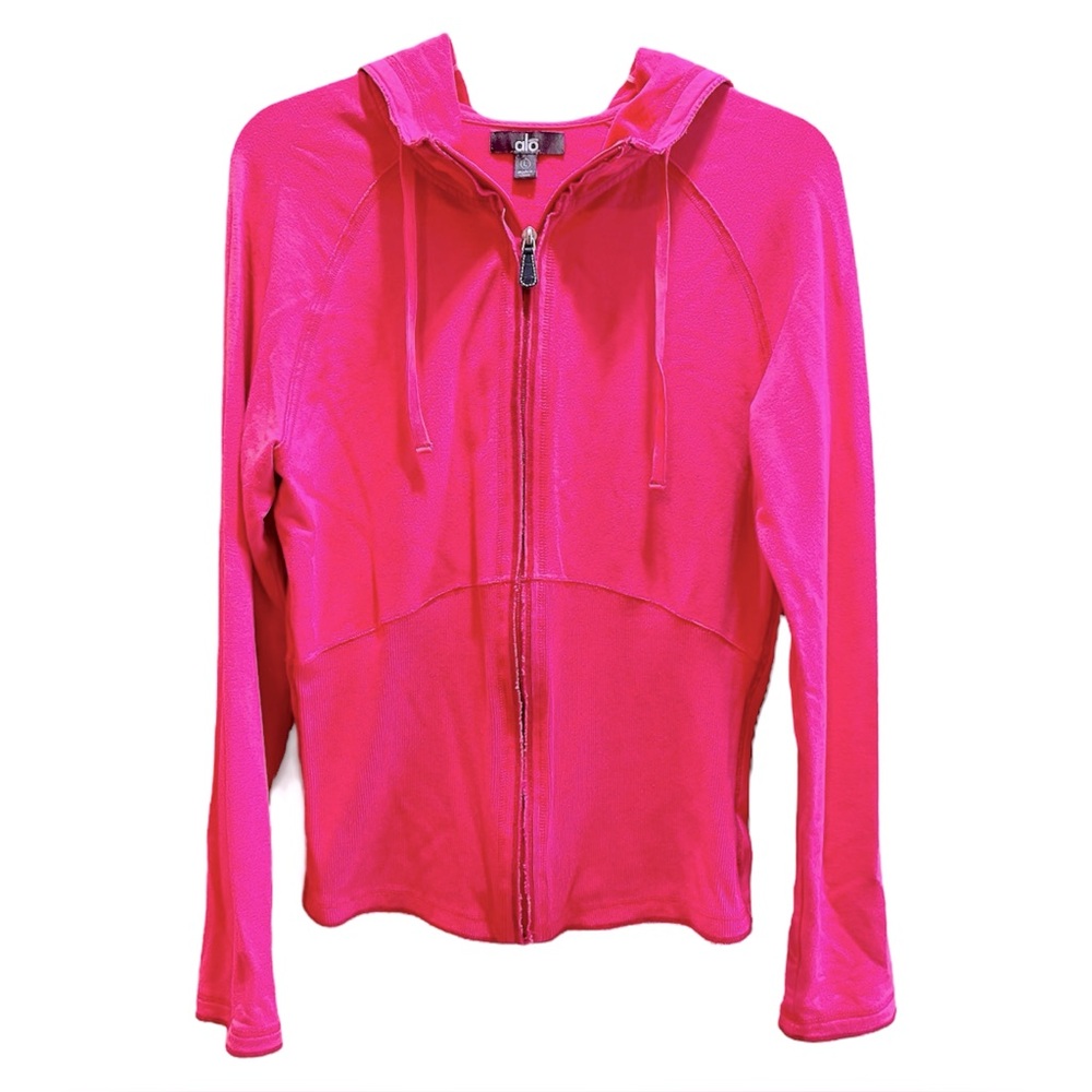 ALO Yoga Pink Women's Zip-Up Hoodie Large